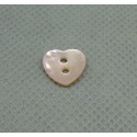 Bouton nacre coeur rose 10mm