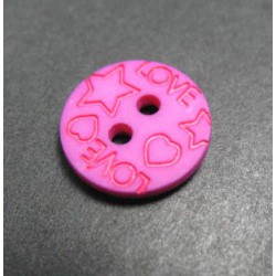 Bouton love rose 13mm