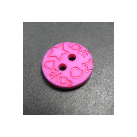 Bouton love rose 13mm