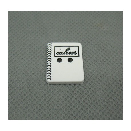 Bouton cahier blanc noir 24mm