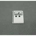 Bouton cahier blanc noir 24mm