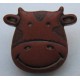 Bouton vache marron 15mm 