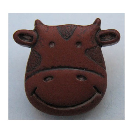 Bouton vache marron 15mm 