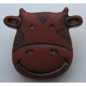 Bouton vache marron 17 mm b8