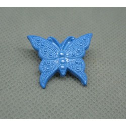 Bouton papillon bleu 25mm