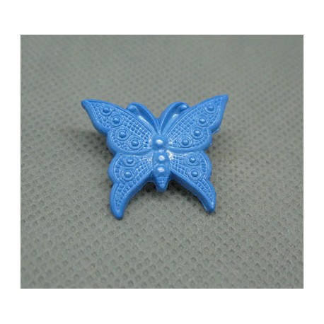 Bouton papillon bleu 25mm