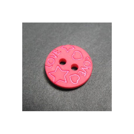 Bouton love rouge corail  b1