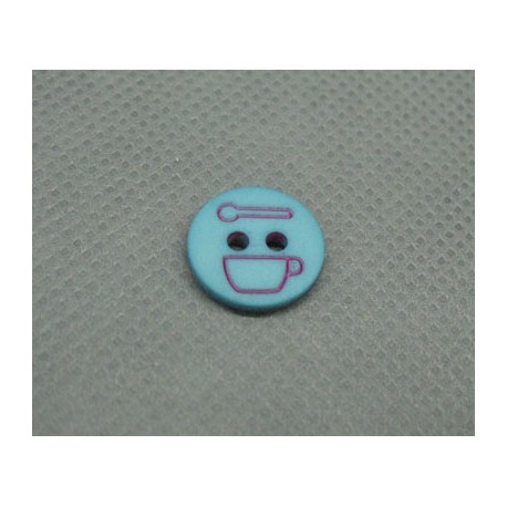 Bouton café thé turquoise 13mm