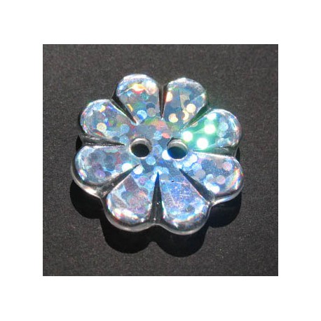 Bouton fleur hologramme 22mm 