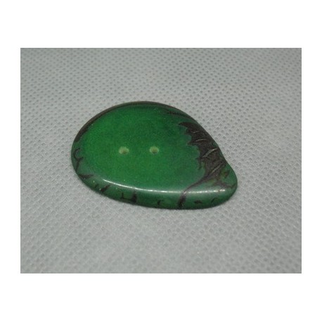 Bouton corozo forme écorce vert 36mm