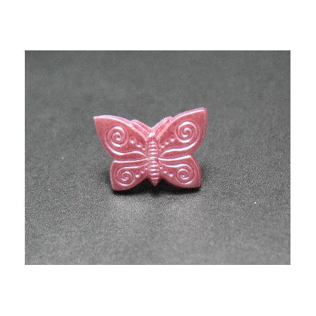 Bouton papillon rose 13mm