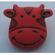 Bouton vache rouge orangé 15mm 