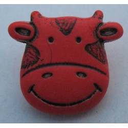 Bouton vache rouge orangé 15 mm b8