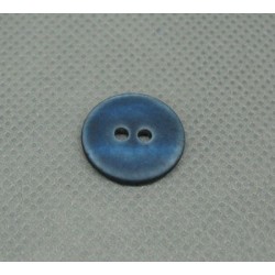 Bouton nacre rivière touché gomme bleu raf 15mm