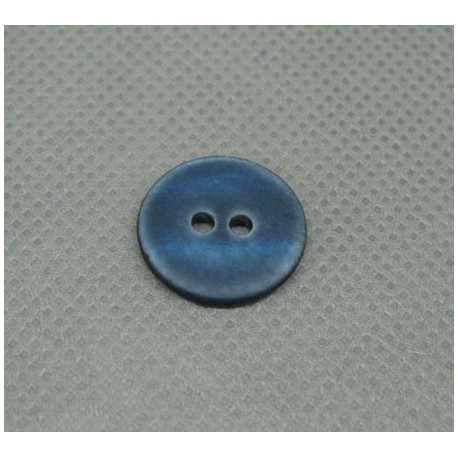 Bouton nacre rivière touché gomme bleu raf 15mm