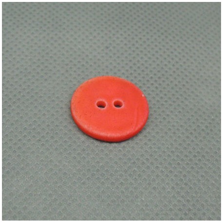 Bouton nacre rivière touché gomme orange 18mm