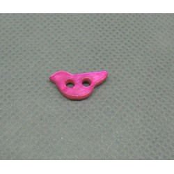 Bouton nacre oiseau fuschia 12mm