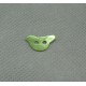 Bouton nacre oiseau vert anis 12mm