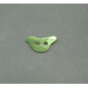 Bouton nacre oiseau vert anis 12mm