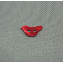 Bouton nacre oiseau rouge 12mm