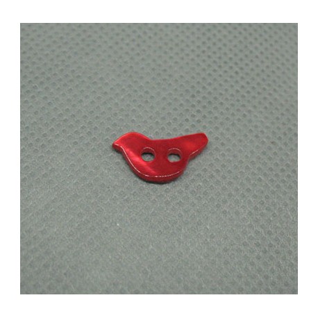 Bouton nacre oiseau rouge 12mm