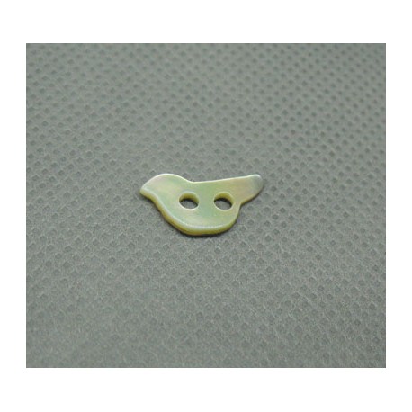 Bouton nacre oiseau naturel 12mm