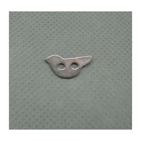 Bouton nacre oiseau chocolat 12mm