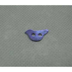 Bouton nacre oiseau violet 12mm