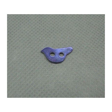 Bouton nacre oiseau violet 12mm