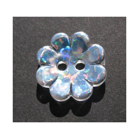 Bouton fleur hologramme 15 mm b64