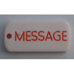Bouton sequin message orange blanc  25 mm b2
