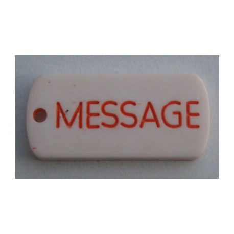 Bouton sequin message orange blanc  25 mm b2