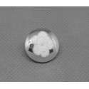 Bouton miroir fleur blanche 18mm