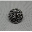 Bouton grillage métallisé vieil argent 18mm