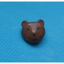 Bouton tête ours marron 14mm