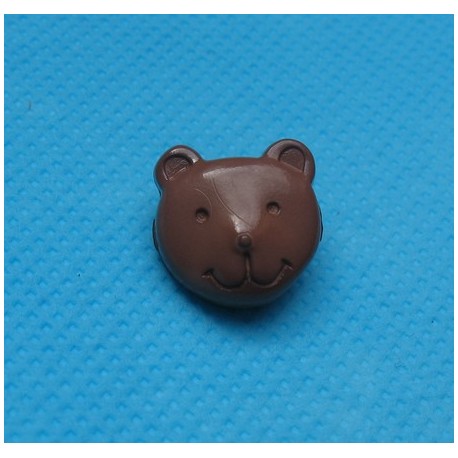 Bouton tête ours marron 14mm