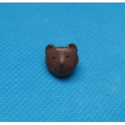 Bouton tête ours marron 12mm