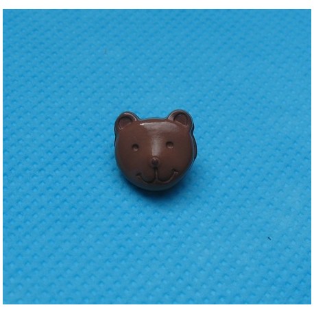 Bouton tête ours marron 12mm