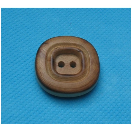 Bouton buis brulé carré 27mm