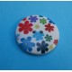 Bouton bois fleur multicolores 30mm