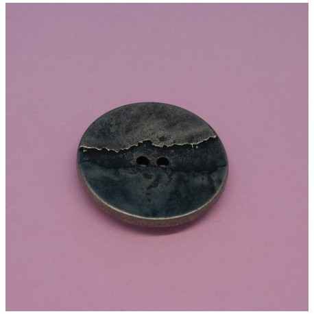 Bouton métallisé fissure vieil argent 23mm