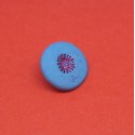 Bouton pistil bleu fuschia  15mm