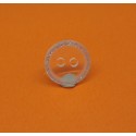 Bouton translucide bord argent 13mm