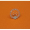 Bouton translucide bord argent 13mm