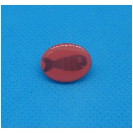 Bouton poisson oval corail 16mm 