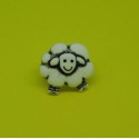 Bouton mouton blanc 13mm