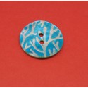 Bouton nacre corail turquoise 22mm
