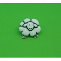 Bouton mouton blanc 16mm