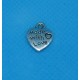 Charms 'made with love' argent 12mm