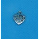 Charms 'made with love' argent 12mm